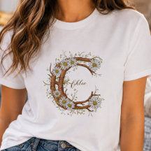 Fijne Monogram C: Bloem en Ranken Personaliseerbaa