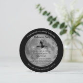 Fijne Moon Mystical Witch Halloween Party Kaart (Staand voorkant)