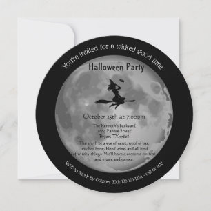 Fijne Moon Mystical Witch Halloween Party Kaart