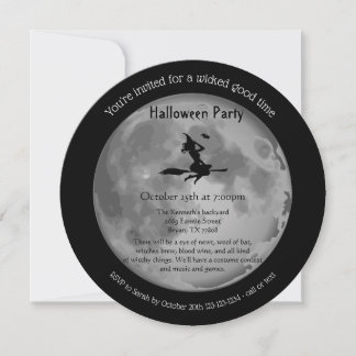 Fijne Moon Mystical Witch Halloween Party Kaart
