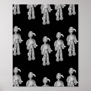 Fijne mummies op zwart poster