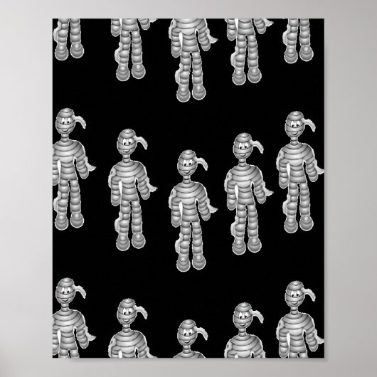 Fijne mummies op zwart poster (Voorkant)