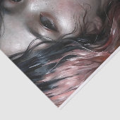 Fijne Muze Met Roze Haar Decoupage Tissuepapier (Detail)