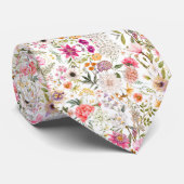 Fijne naadloos bloemenpatroon stropdas (Opgerold)