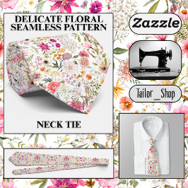 Fijne naadloos bloemenpatroon stropdas