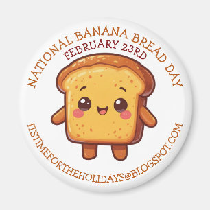Fijne Nationale Banaanbrood Dag 23 februari Magneet