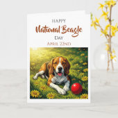 Fijne Nationale Beagledag | 22 april Kaart (Gele Bloem)