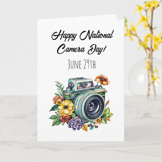 Fijne Nationale Cameradag | 29 juni Kaart (Gele Bloem)