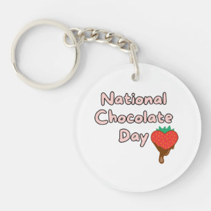 Fijne nationale chocoladedag sleutelhanger