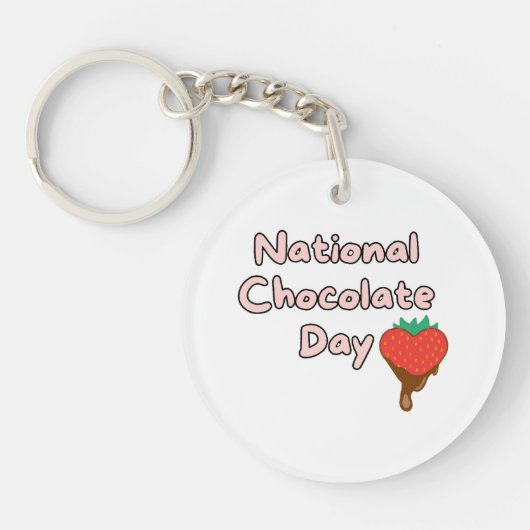 Fijne nationale chocoladedag sleutelhanger (Voorkant)