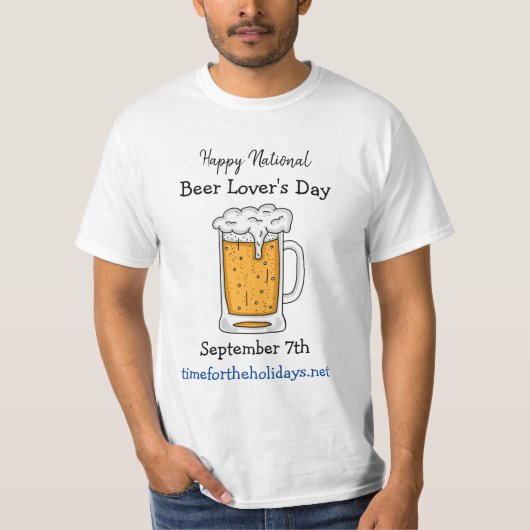 Fijne Nationale Dag van Beer Funny Feestdagen T-shirt (Voorkant)