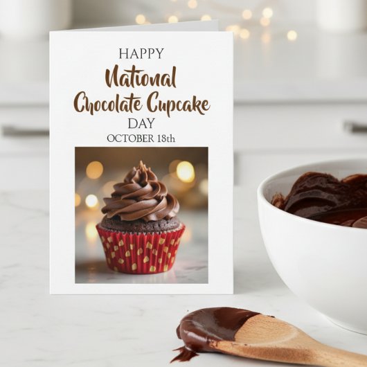 Fijne Nationale Dag van de Chocolade Cupcake Kaart