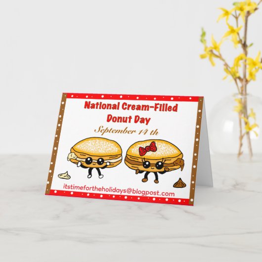 Fijne Nationale Dag van met Crème gevulde Donuts - Kaart (Gele Bloem)