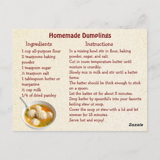 Fijne Nationale Dumpling Dag! 26 september Briefkaart (Achterkant)