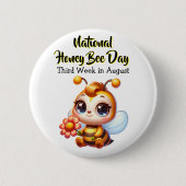 Fijne nationale honingbijendag! ronde button 5,7 cm (Voorkant)