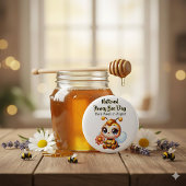 Fijne nationale honingbijendag! ronde button 5,7 cm