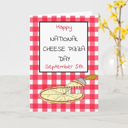 Fijne Nationale Kaas Pizza Dag 5 September Kaart (Gele Bloem)