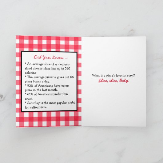 Fijne Nationale Kaas Pizzadag 5 September Kaart (Binnen)