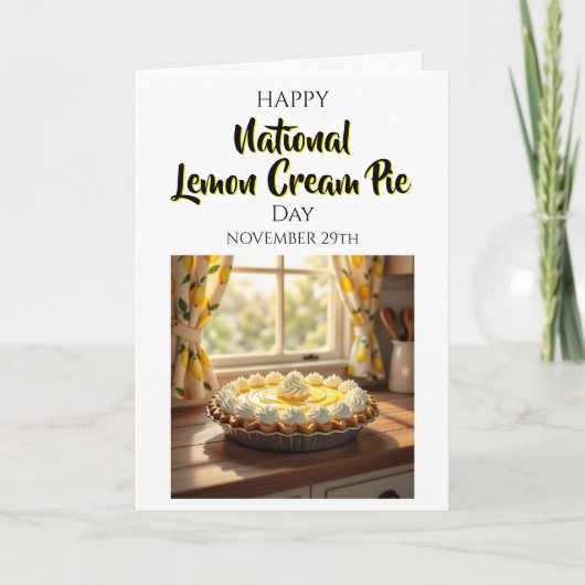 Fijne Nationale Lemon Cream Pie-dag | 29 nov Kaart (Voorkant)