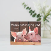 Fijne Nationale Varkenshag! (1 maart) Briefkaart (Staand voorkant)