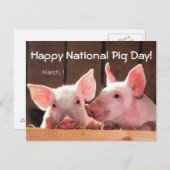 Fijne Nationale Varkenshag! (1 maart) Briefkaart (Voorkant / Achterkant)