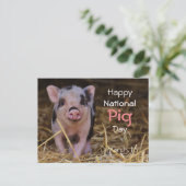Fijne Nationale Varkenshag! (1 maart) Briefkaart (Staand voorkant)