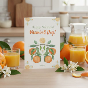 Fijne Nationale Vitamine C Dag met Sinaasappelbloe Kaart