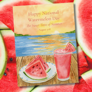 Fijne Nationale Watermeloendag 3 augustus Briefkaart