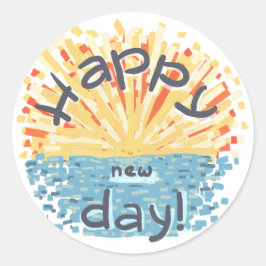 Fijne nieuwe dag! ronde sticker