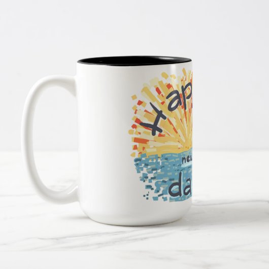 Fijne nieuwe dag! tweekleurige koffiemok (Links)