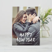 Fijne nieuwjaarsvakantie met foto feestdagenkaart (Staand voorkant)