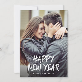 Fijne nieuwjaarsvakantie met foto feestdagenkaart