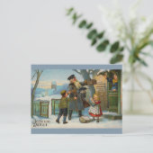"Fijne Noel Vintage Christmas Card" Feestdagenkaart (Staand voorkant)