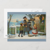 "Fijne Noel Vintage Christmas Card" Feestdagenkaart (Voorkant / Achterkant)