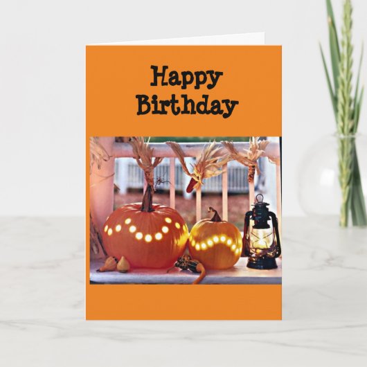 ** FIJNE OKTOBER VERJAARDAG ** HERFST WENST U! KAART (Voorkant)