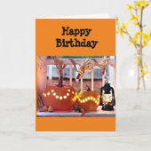 ** FIJNE OKTOBER VERJAARDAG ** HERFST WENST U! KAART (Gele Bloem)