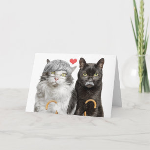 Fijne Oma en Opa Dag Oudere Kattenkoppel Humor Feestdagen Kaart