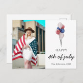 Fijne onafhankelijkheid/foto van patriottische VS  Briefkaart (Voorkant / Achterkant)