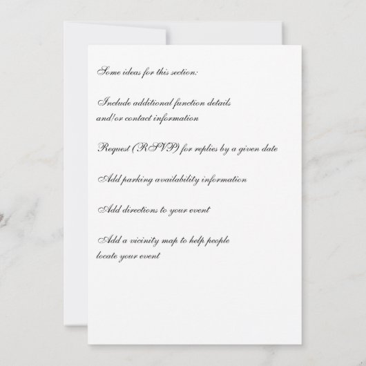 Fijne op maat gemaakte monogram formele uitnodigin kaart (Achterkant)