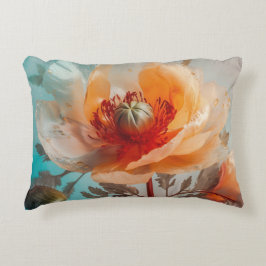 Fijne Oranje bloem Accent Kussen