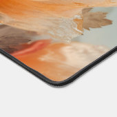 Fijne Oranje bloem Bureaumat (Hoek)