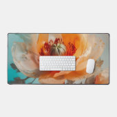 Fijne Oranje bloem Bureaumat (Keyboard & Muis)