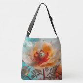 Fijne Oranje bloem Crossbody Tas (Achterkant)