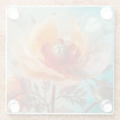 Fijne Oranje bloem Glazen Onderzetter (Achterkant)