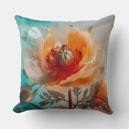 Fijne Oranje bloem Kussen