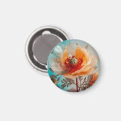 Fijne Oranje bloem Magneet (Voorkant / Achterkant)