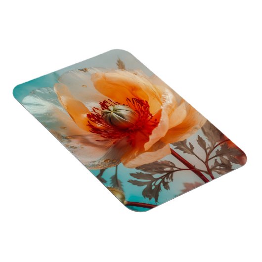 Fijne Oranje bloem Magneet (Rechterzijde)