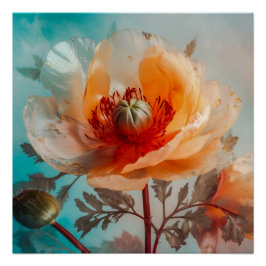 Fijne Oranje bloem Perfect Poster