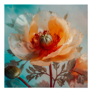 Fijne Oranje bloem Perfect Poster
