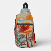 Fijne Oranje bloem Sling Bag (Voorkant)